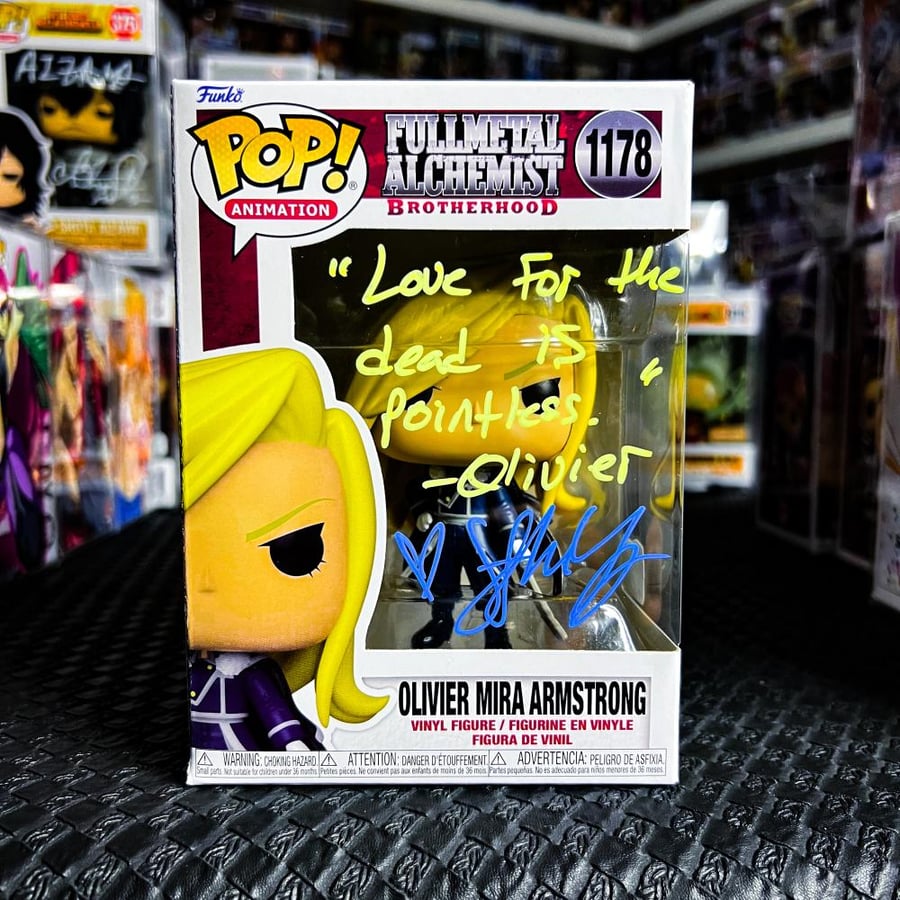 Funko Pop Fullmetal Alchemist Oliver Mira Armstrong #1178 Signed COA by Stephanie Young