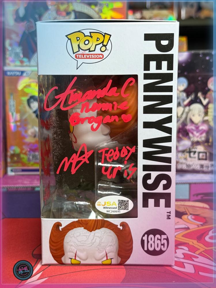 Funko Pop! IT Welcome to Derry Pennywise #1865 Triple Signed