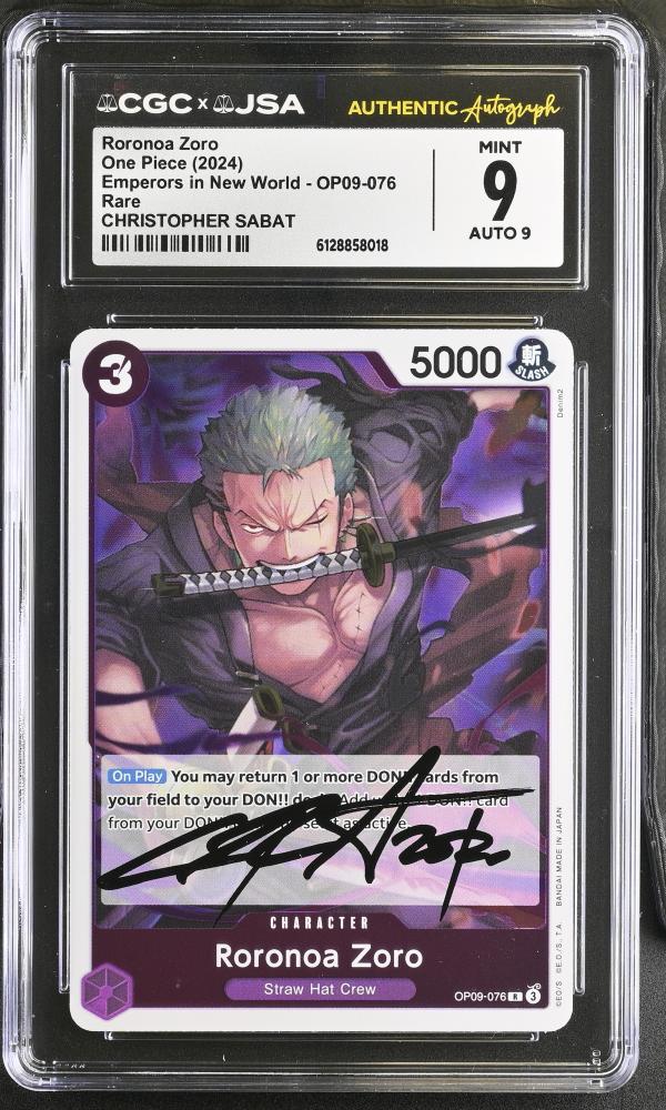 Signed CGC One Piece English Roronoa Zoro OP09-076 2024 - Christopher Sabat autograph