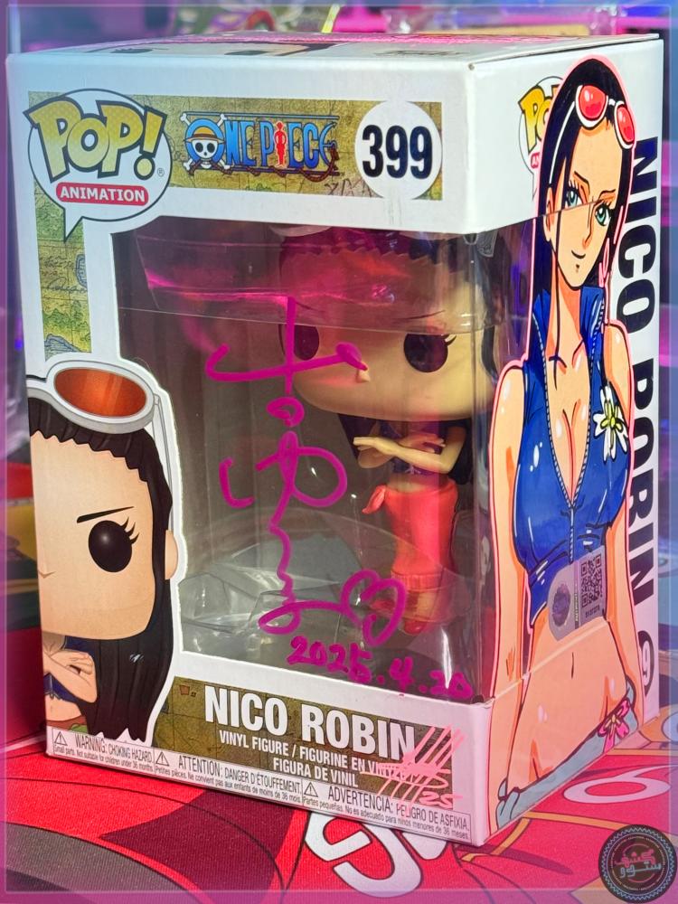 Funko Pop! One Piece Nico Robin #399 Signed by JVA Yuriko Yamaguchi + Custom Art