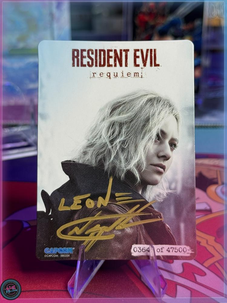Resident Evil Requiem Deluxe Lenticular Card Signed Nick Apostolides Leon Voice