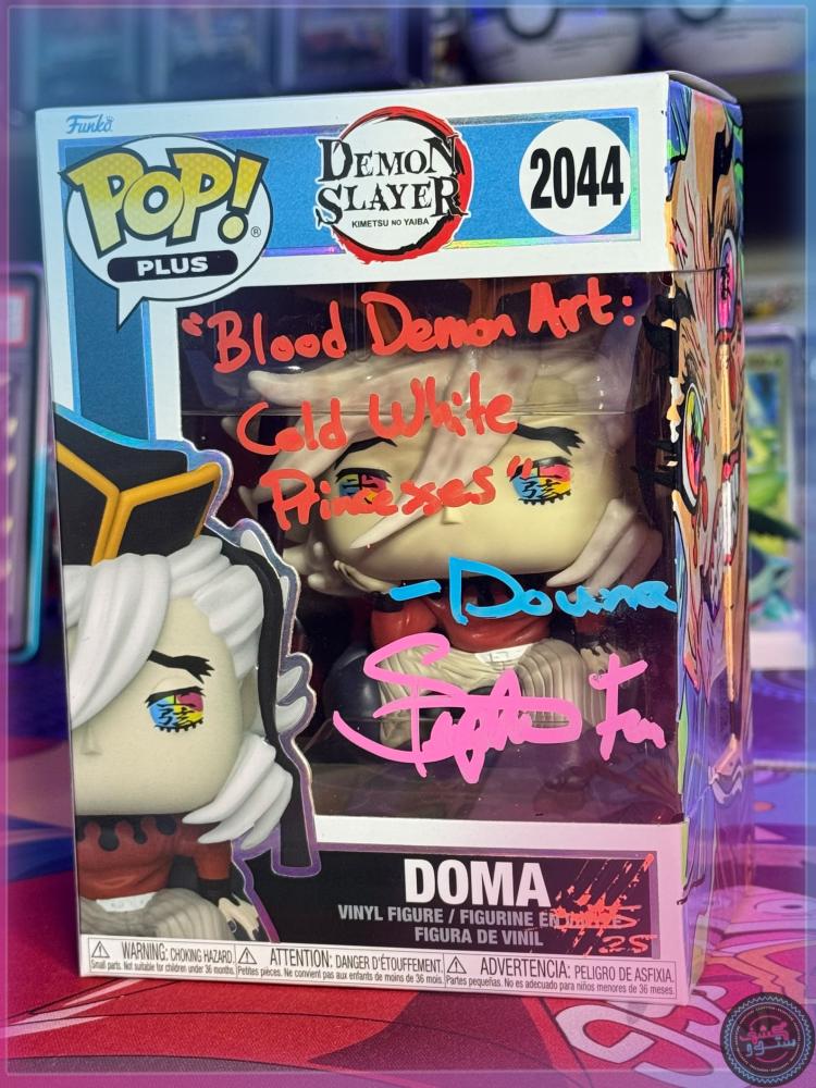 Funko Pop! Plus Demon Slayer Doma 2044 Signed by Stephen Fu + Custom ART + SWAU COA