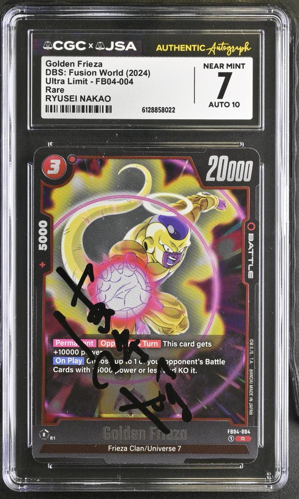 Signed CGC Dragon Ball Super: Fusion World Eng Golden Frieza 2024 i - Ryusei Nakao JVA autograph