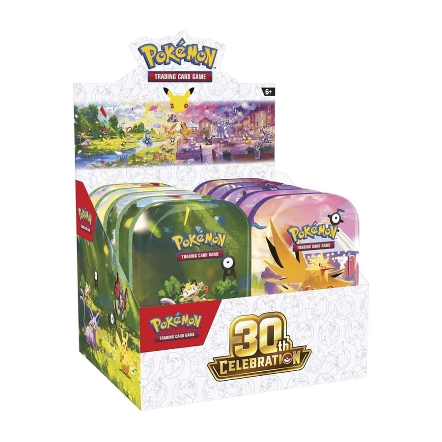 Pokemon TCG 30th Celebration Mini Tin (1 Random Art Tin - 2 Sealed Packs)
