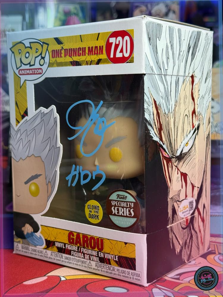 Funko Pop One Punch Man Garou 720 Glow Signed Hikaru Midorikawa Custom Art JSA