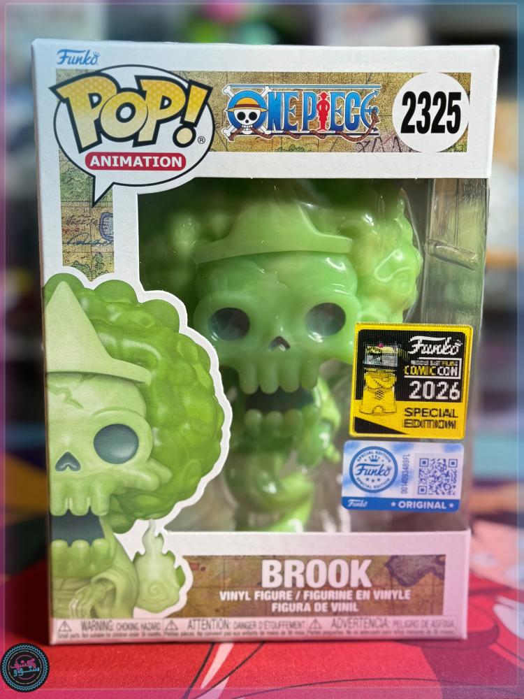 Funko Pop One Piece Brook 2325 MEFCC 2026 Exclusive Lenticular Sticker Edition