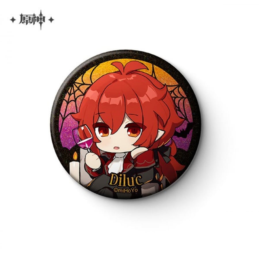 Genshin Impact Halloween Deformed Chara Tin Badge Diluc