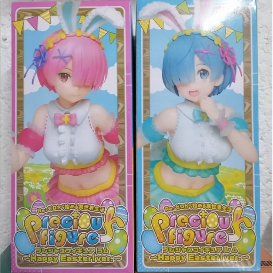 Taito Re: Zero - Starting Life in Another World Rem Ram SET Bunny Girl Figure Happy Easter! Ver