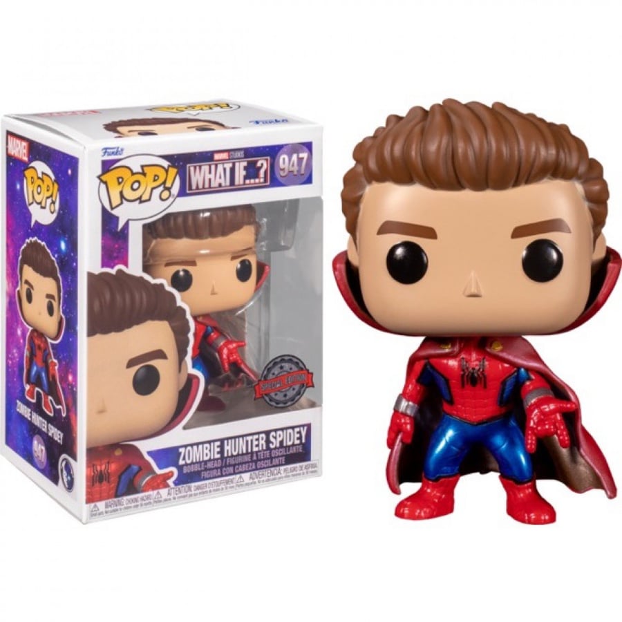 funko pop what if Zombie Hunter Spidey Unmasked