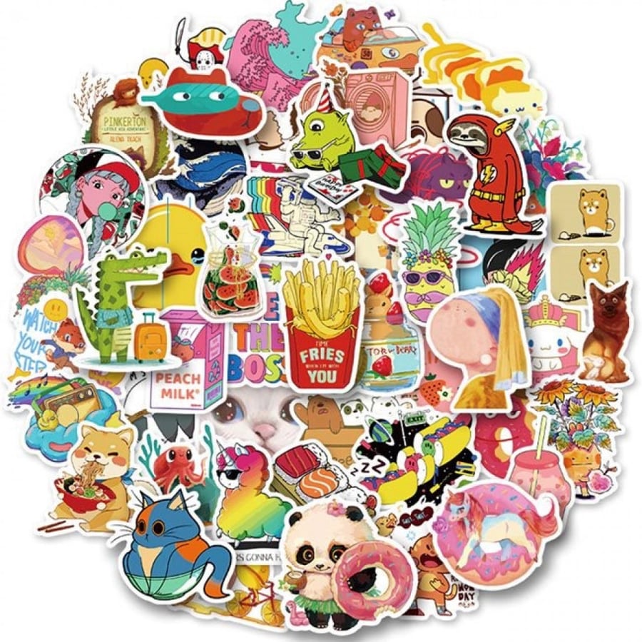 Cute Funny Cartoon Kawaii Stickers استكرات كيوت متنوعة ( 10 حبات بالحظ )