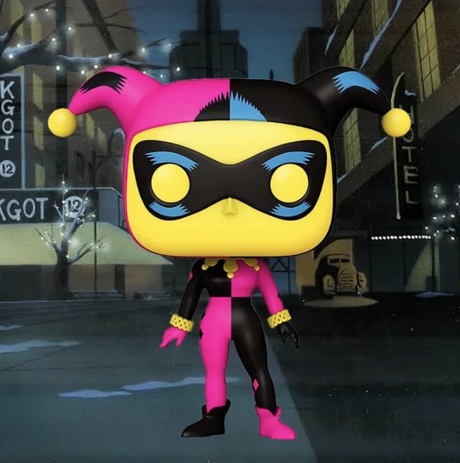 Funko POP Heroes: DC- Harley Quinn(Black Light) (Exc)