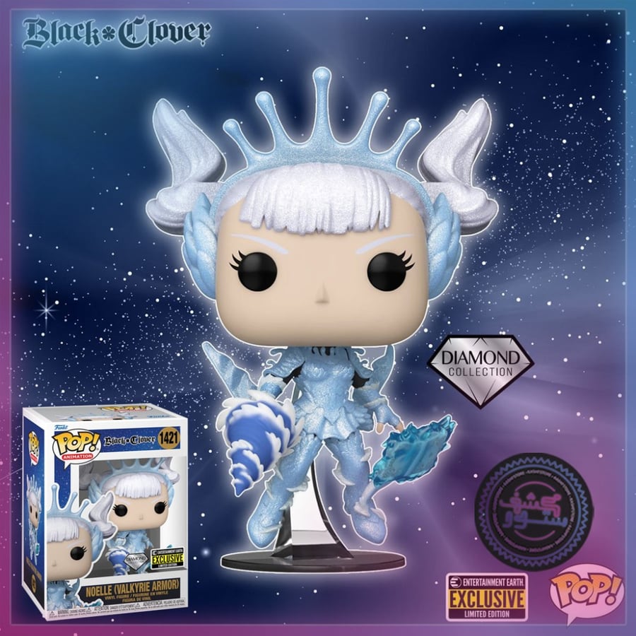 Funko Pop!  - Black Clover Noelle (Valkyrie Armor) Diamond Glitter #1421 Entertainment Earth Exclusive