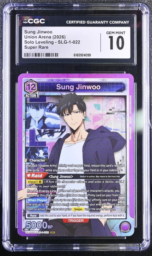 Union Arena: Solo Leveling Sung Jinwoo SR #SLG-1-022 (2026) - CGC 10 Gem Mint