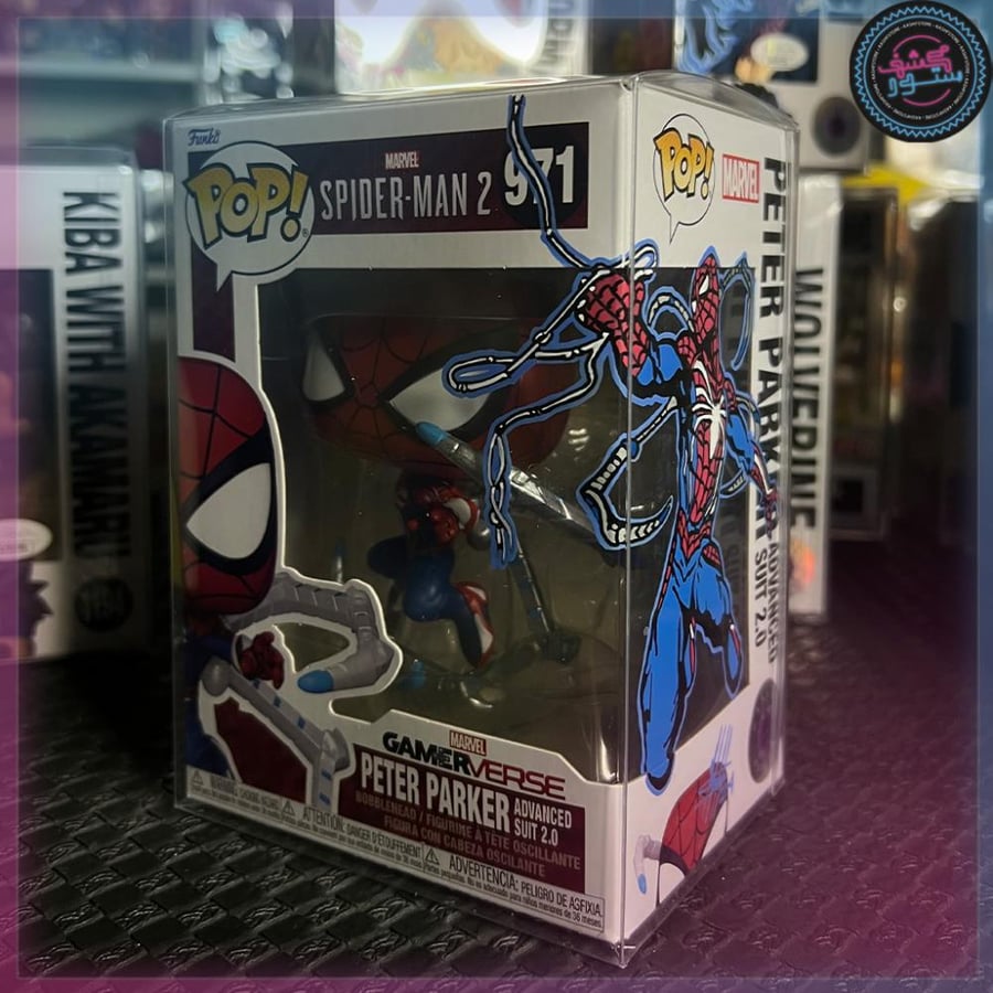 Funko Games Spider-man Peter Parker Advance Suit 2.0 #971 WITH CUSTOM ART