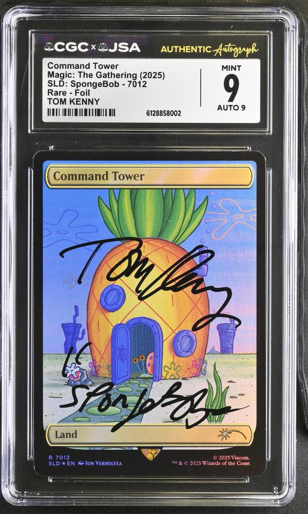Signed CGC Magic: The Gathering SpongeBob Command Tower Tom Kenny autograph
