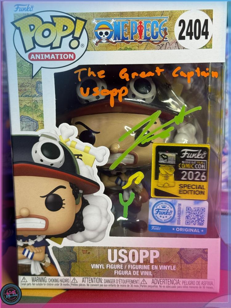 Funko Pop One Piece Usopp Signed Jacob Romero Gibson MEFCC Exclusive JSA COA