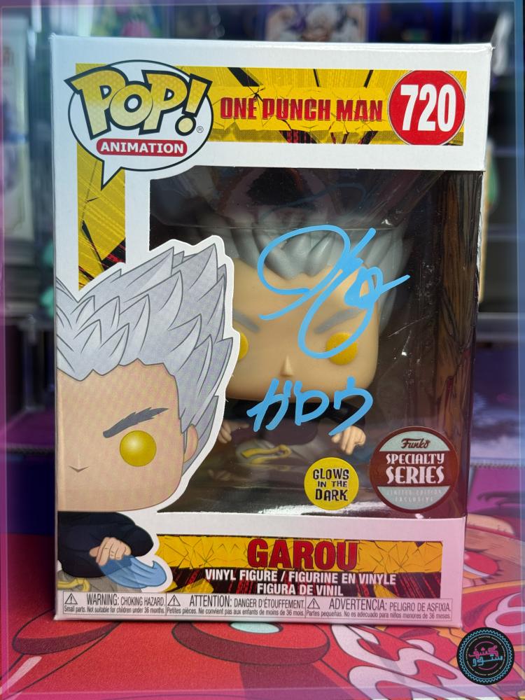 Funko Pop One Punch Man Garou 720 Glow Signed Hikaru Midorikawa Custom Art JSA