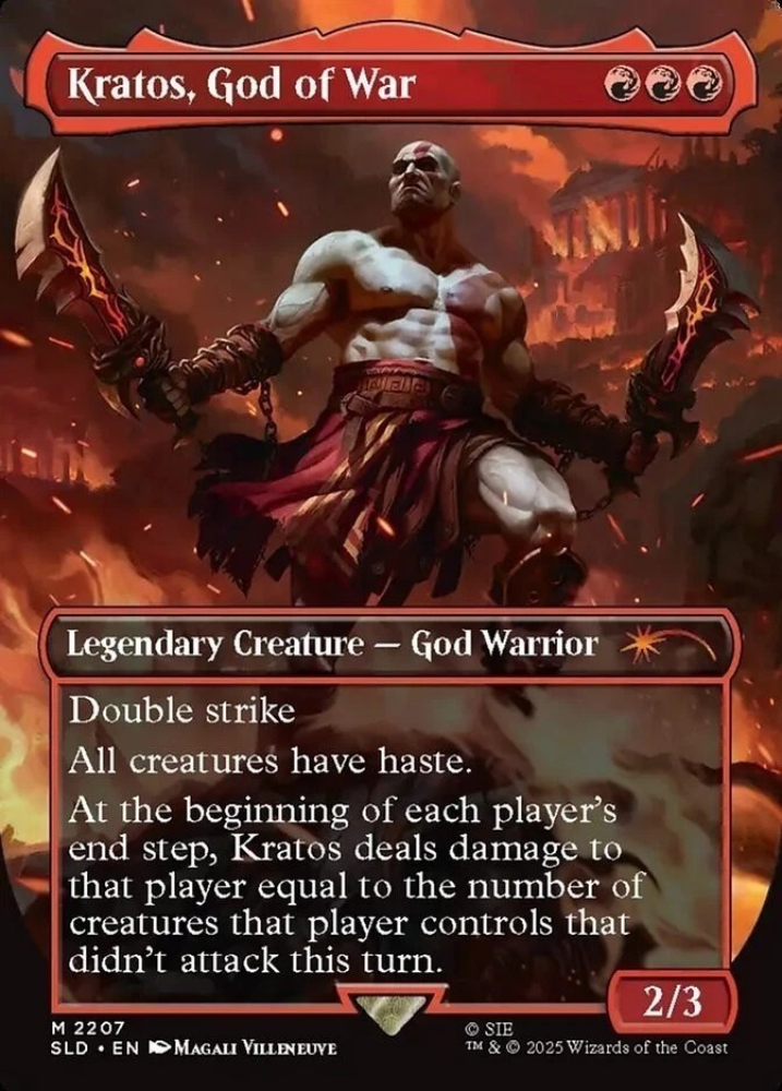 Magic The Gathering Kratos, God of War Secret Lair Drop Foil Playtest Card