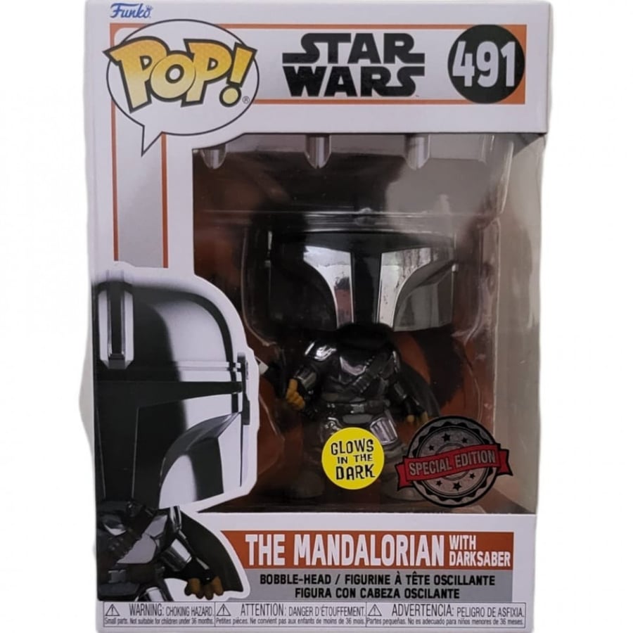 Funko Pop! Tv: Mandalorian- Mando w/ Dark Saber (GW/MT)(Exc)