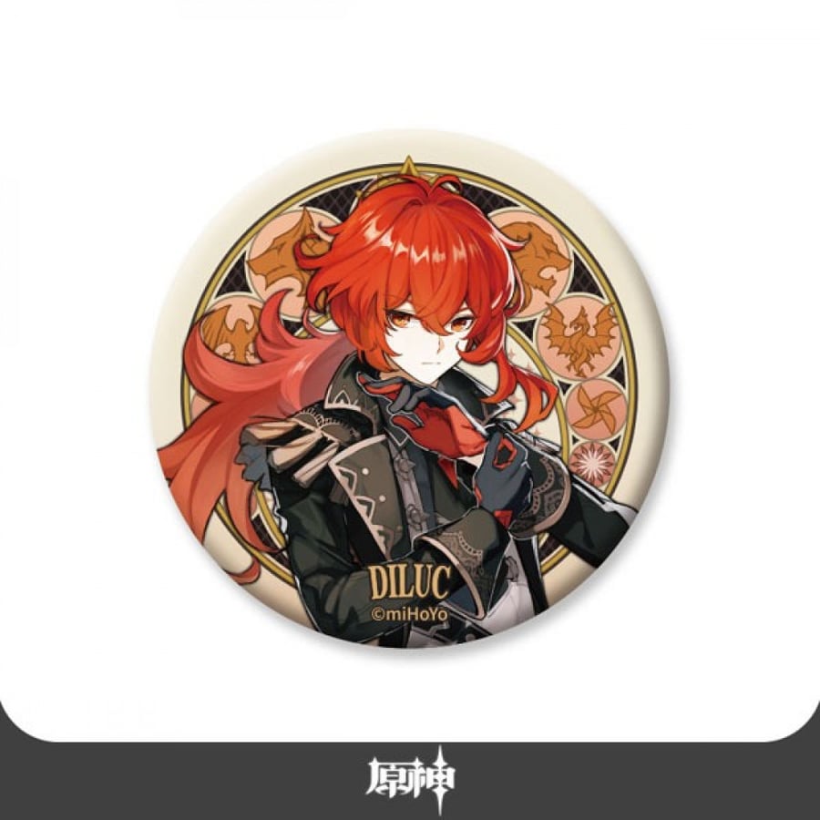 Genshin Impact Mondstadt Series Chara Tin Badge Diluc