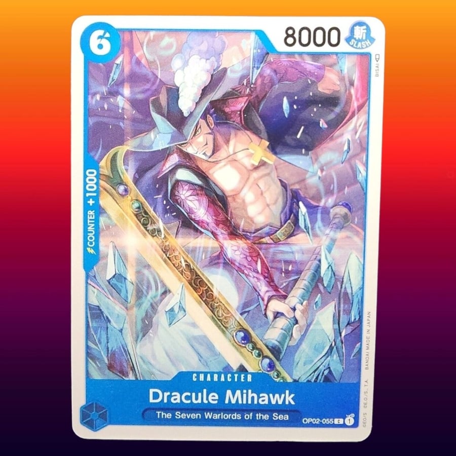كروت ونبيس  OP-02 (BANDAI) One Piece Card Game English Paramount War Dracule Mihawk