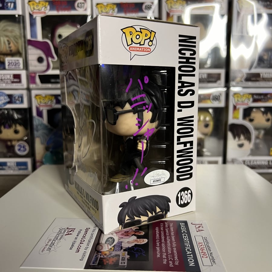 Funko Pop Trigun - Nicholas D. Wolfwood Signed By Show Hayami Japanese VA w/ JSA