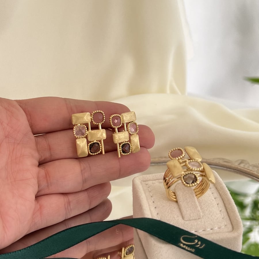 Gold earrings and ring brand (Daniela Coaro) 18 karat–2773