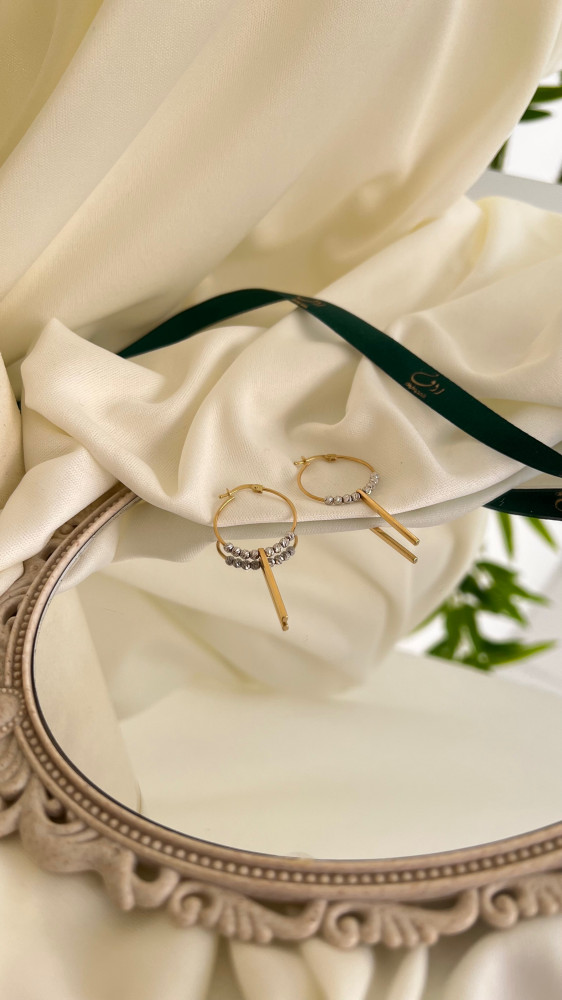 Gold earrings 18 karat–2434