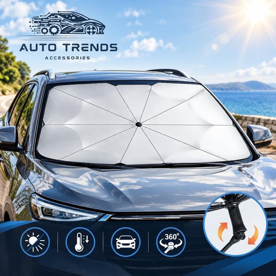 Car Sunshade Umbrella Front Windshield Sun Shade Foldable Protected Parasol Summer UV Protection universal Perfect for EU Summer