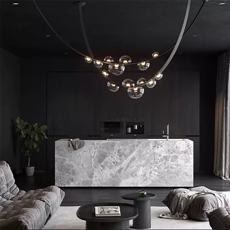 ثريا سقف متدلي على شكل قطرات ندى إضاءة LED مدمجة