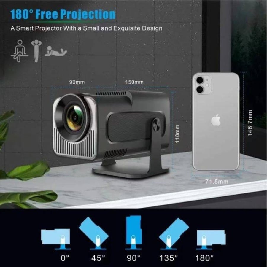 بروجكتر ذكي TEFONER TE-P37 بنظام أندرويد 11 - دعم 4K وشاشة حتى 180 بوصة