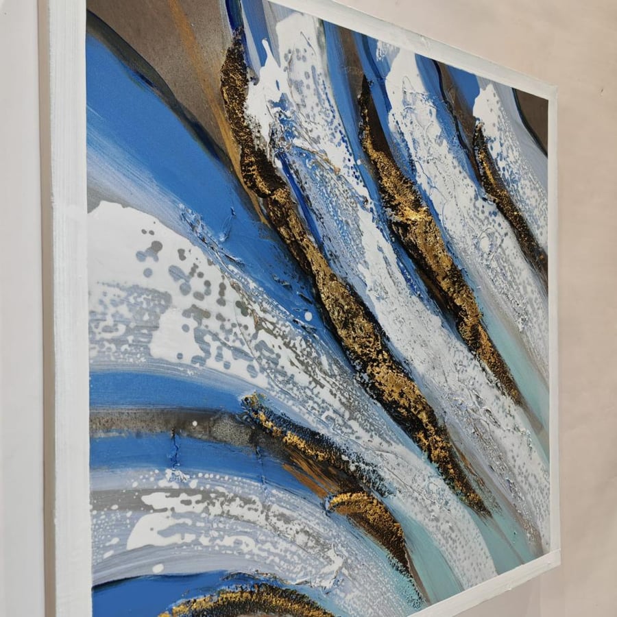 Artistic wall panel shape of wave flow