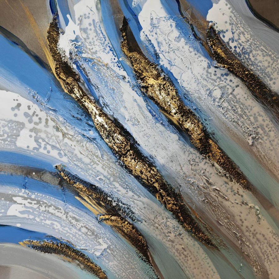 Artistic wall panel shape of wave flow
