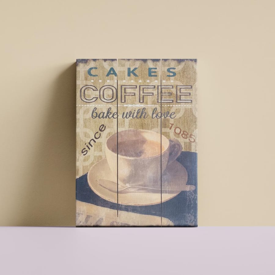 لوحة CAKES COFFEE bake with love