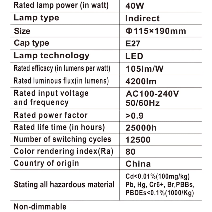 Voltix 3 large LED bulbs 40 watt