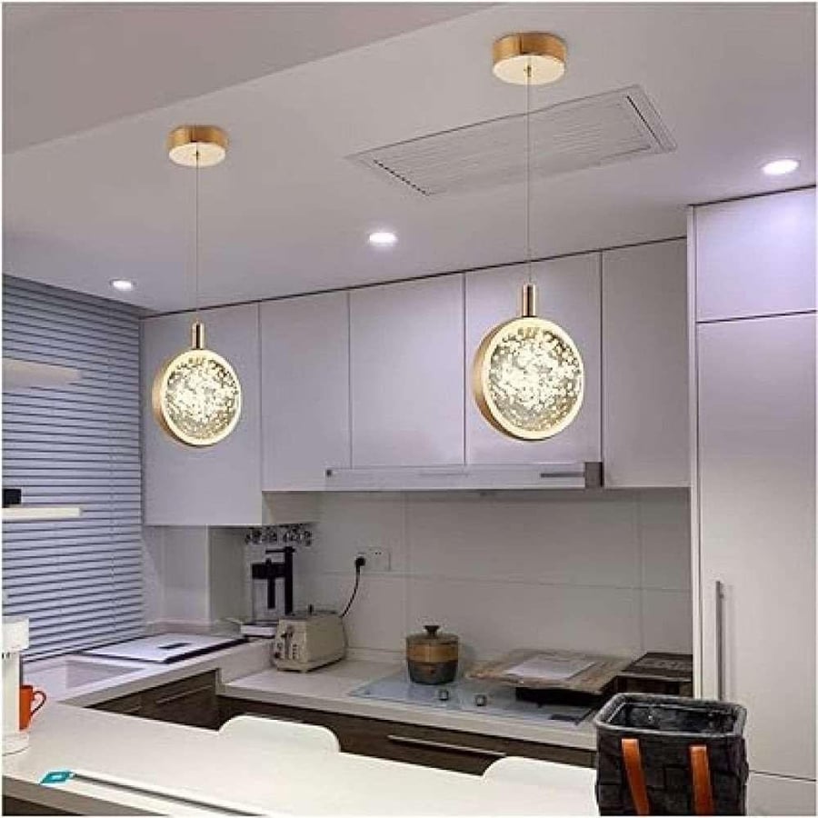 Hanging lamp 15008 crystal chain single gold with 3 lights