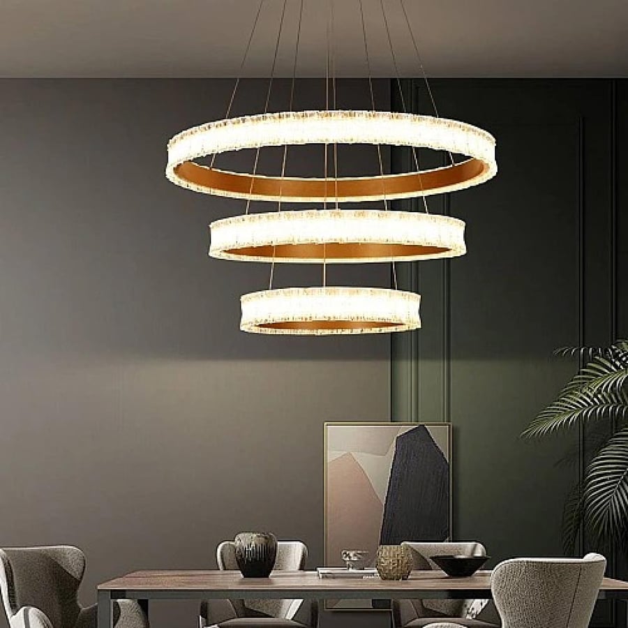 Modern gold chandelier with lighting color, 3 lights, 400*600*800 cm