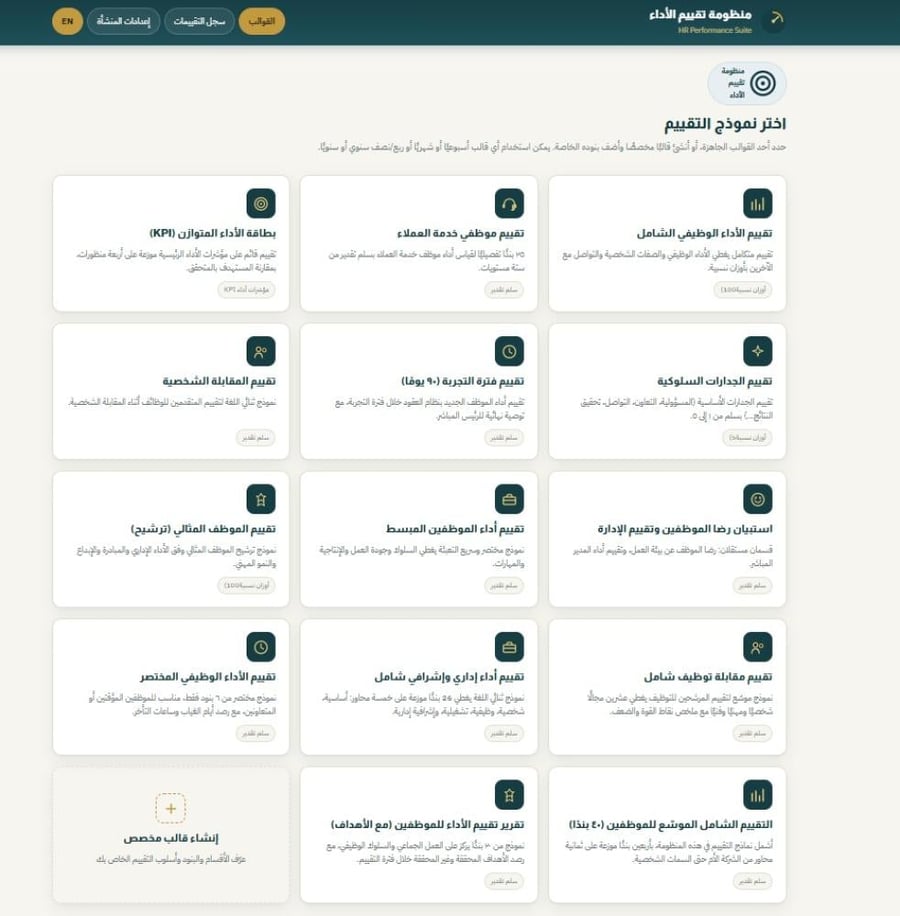 Employee evaluation models package