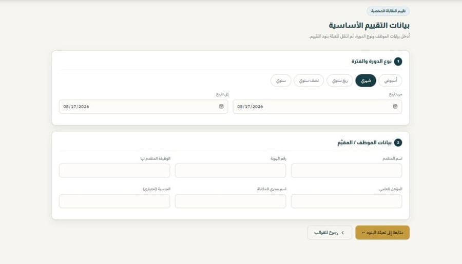 Employee evaluation models package