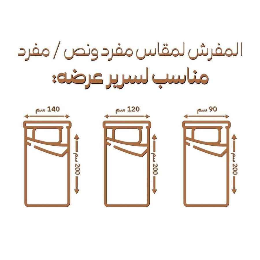 مفرش نيلوفر - قطن 100% – مفرد ونص 5 قطع