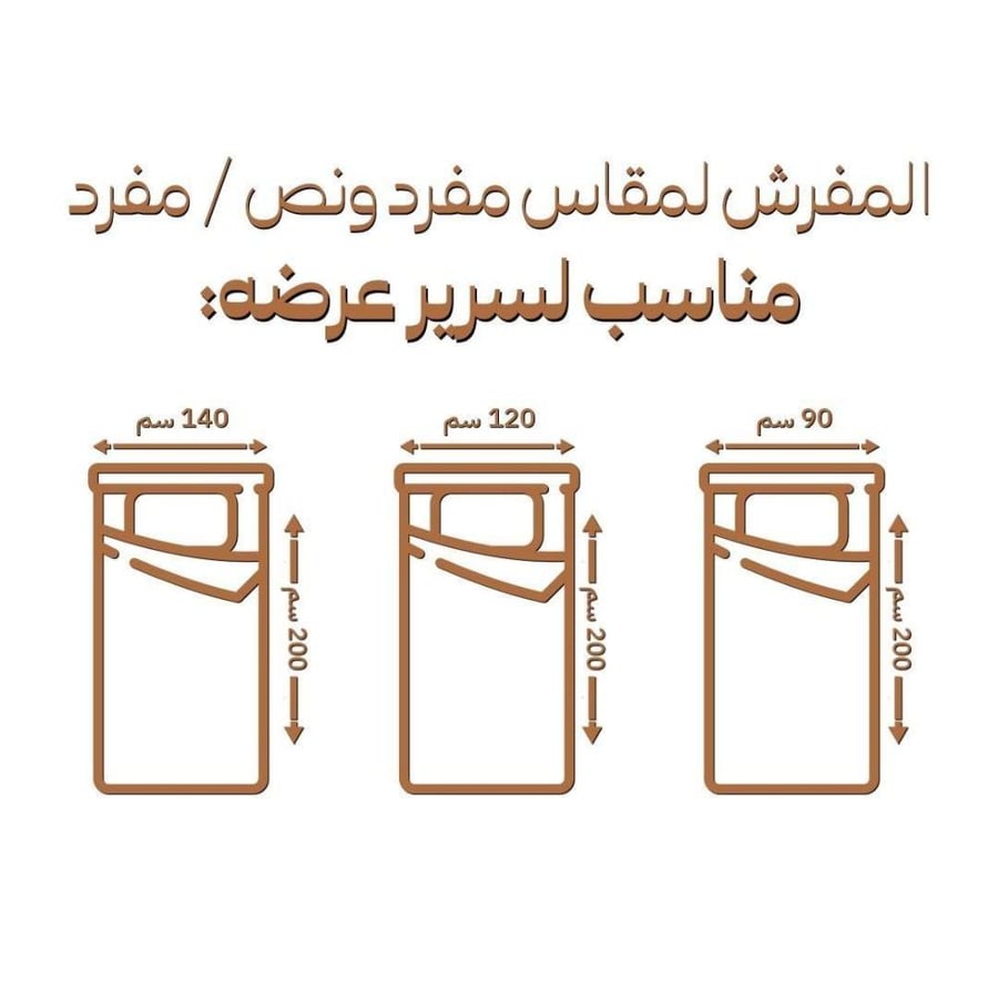 مفرش نيلوفر - قطن 100% – مفرد ونص 5 قطع