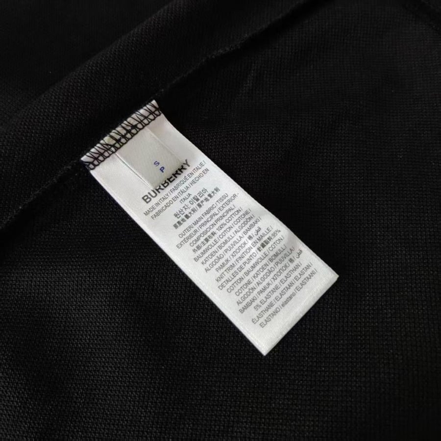 Burberry Men's Short Sleeve T-Shirt Black Check Collar