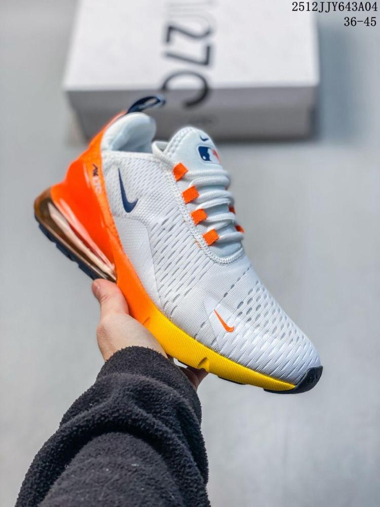 Nike Air Max 270 in white and fiery red