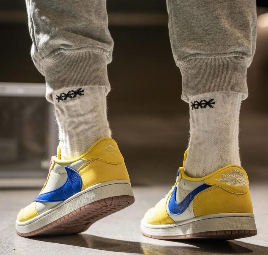 Air Jordan Low1 x Travis Scott Canary Yellow Sneakers for Unisex