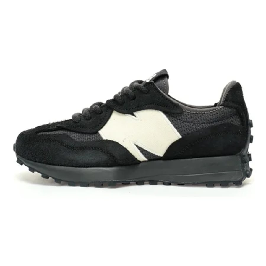 New Balance 327 Velvet Black Shoes with White Logo