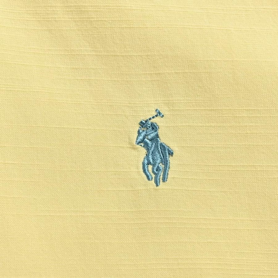 قميص POLO رجالي بأكمام طويلة بلون اصفر أنيق بشعار الماركة