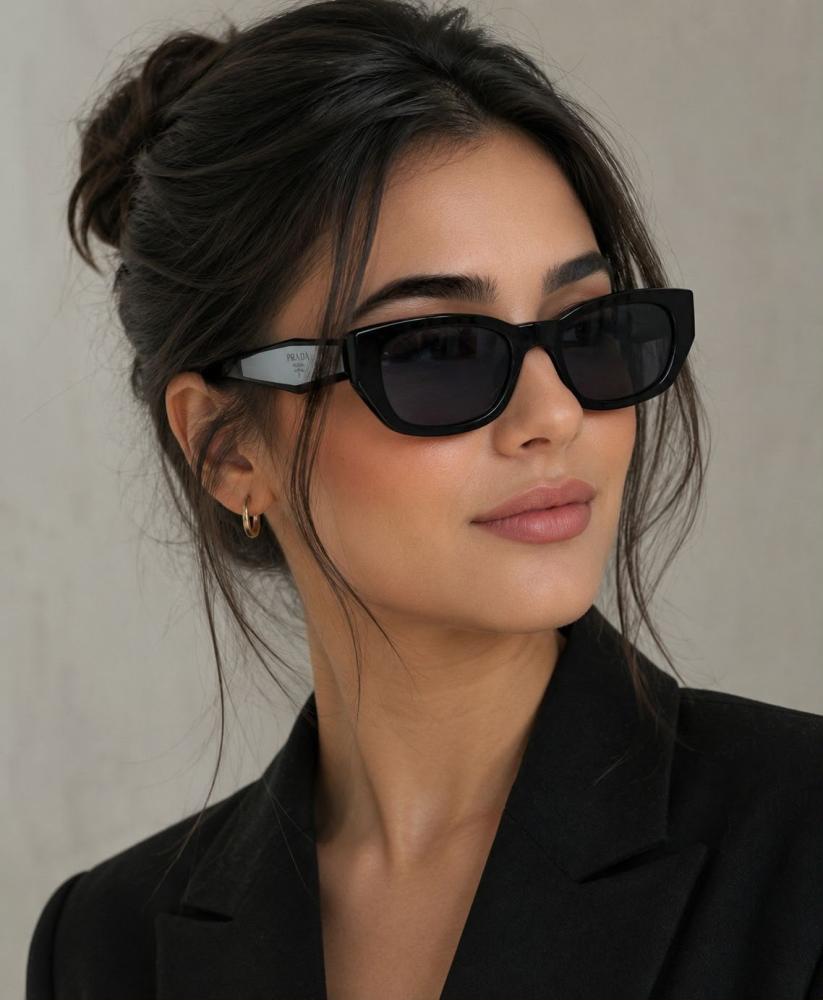 نظارة شمسية نسائية ماركة برادا بإطار عريض طراز بيلو
