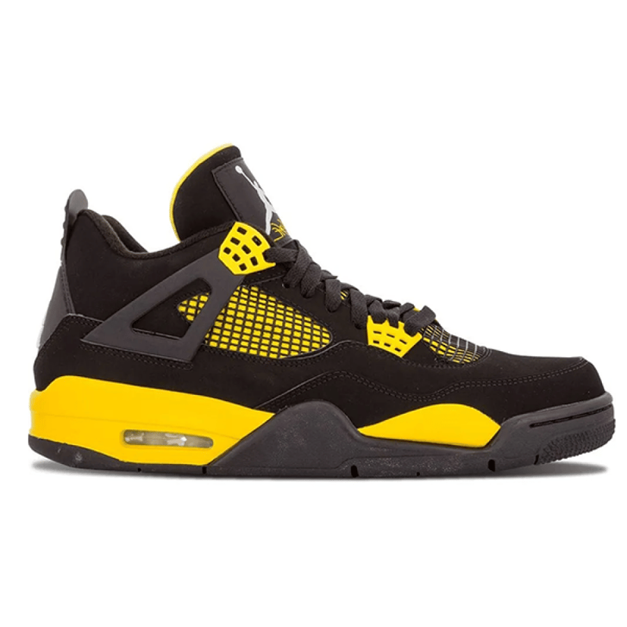 Air Jordan 4 Basketball Shoes, Yellow and Black