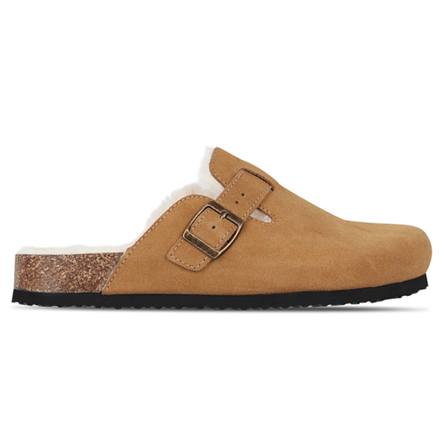 Birkenstock Boston Shearling Fleece-Lined Slippers in Honey