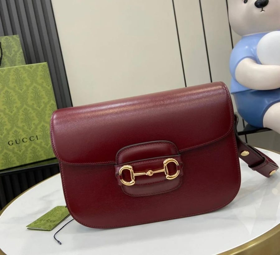 Gucci Horsebit 1955 Small Bag in Elegant Burgundy Leather